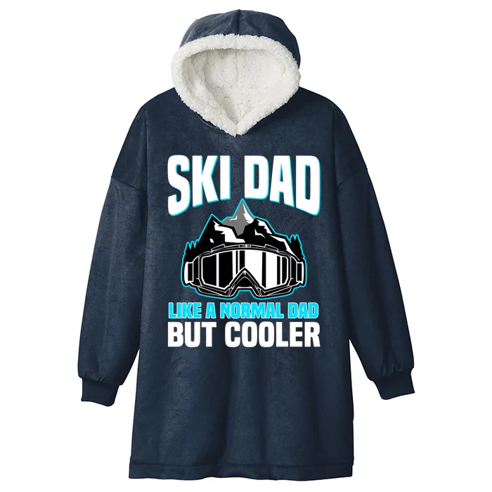 Alpine Ski Slope Downhill Skiing Dad Skier Fathers Day Gift Hooded Wearable Blanket