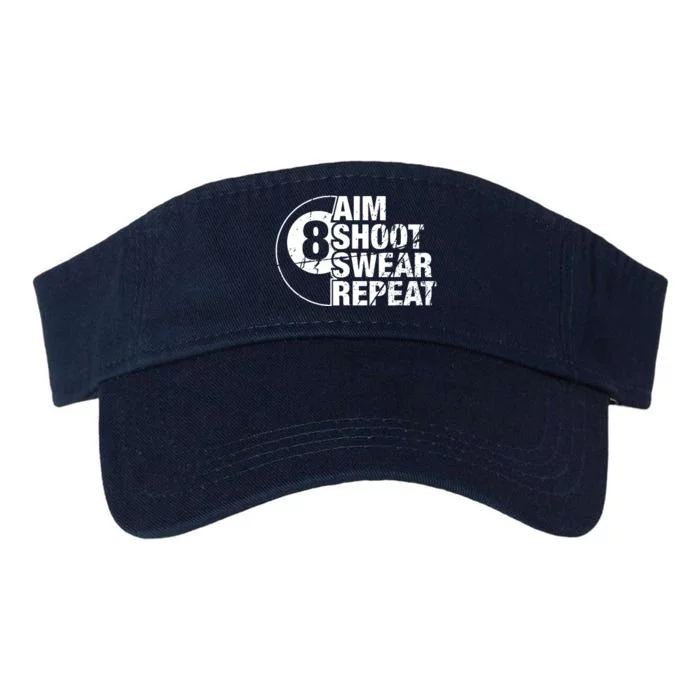 Aim Shoot Swear Repeat 8 Ball Pool Billiards Player Valucap Bio-Washed Visor