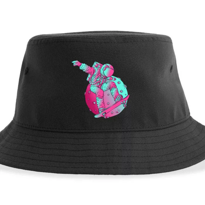 Astronaut Skateboard Skateboarding Skater Space Sustainable Bucket Hat