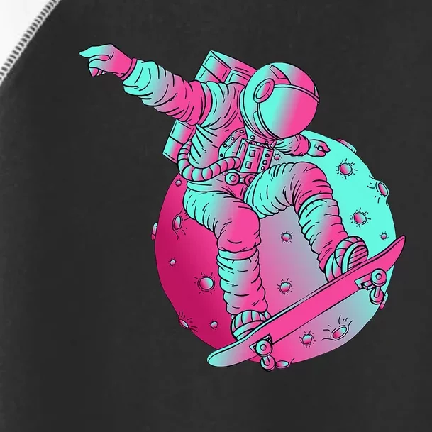 Astronaut Skateboard Skateboarding Skater Space Toddler Fine Jersey T-Shirt