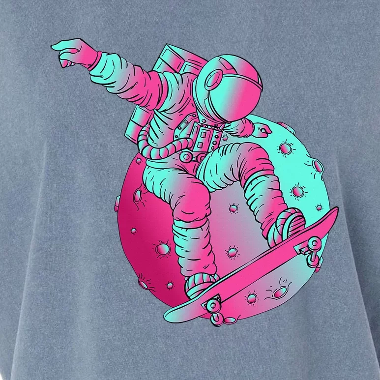 Astronaut Skateboard Skateboarding Skater Space Garment-Dyed Women's Muscle Tee