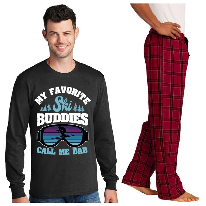 Alpine Ski Slope Skiing Dad Skier Snowboarder Fathers Day Gift Long Sleeve Pajama Set