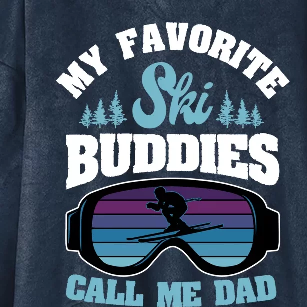 Alpine Ski Slope Skiing Dad Skier Snowboarder Fathers Day Gift Hooded Wearable Blanket