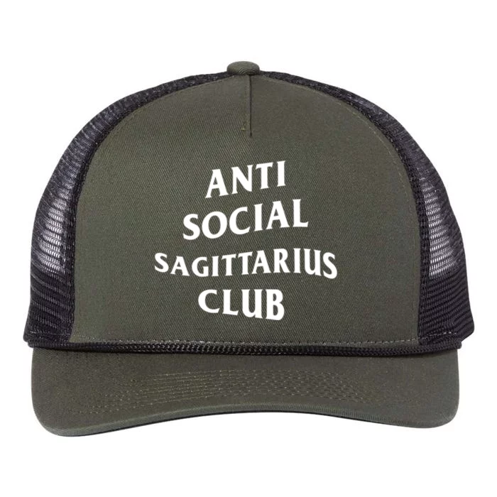 Anti Social Sagittarius Club Birth Sign Sagittarius Zodiac Gift Retro Rope Trucker Hat Cap