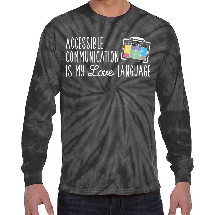 Aac Slp Speech Therapy Aac Communication Device For Autism Tie-Dye Long Sleeve Shirt