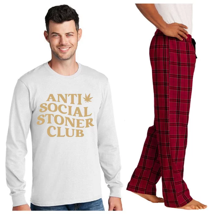 Anti Social Stoner Club Cannabis Stoner Happy 420 Weed Lover Long Sleeve Pajama Set