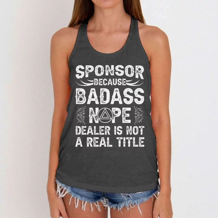 Aa Sponsor Sobriety Alcoholics Anonymous One Year Sober Women's Knotted Racerback Tank