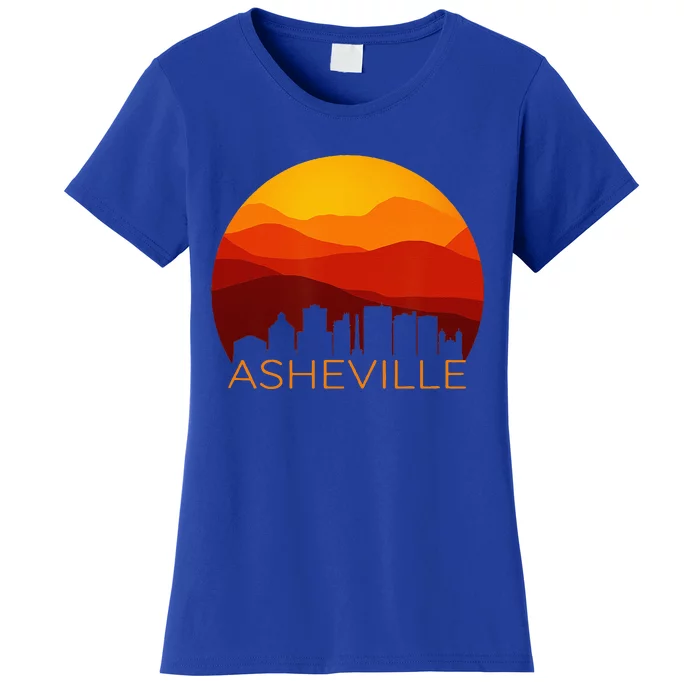 Asheville Sunset Silhouette Art Blue Ridge Mountains NC Gift Women's T-Shirt