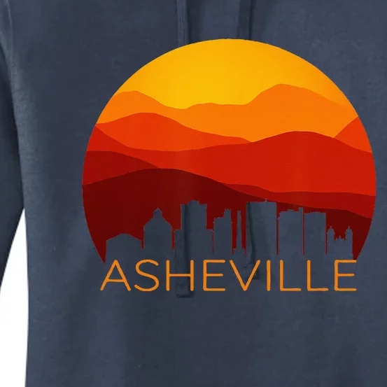 Asheville Sunset Silhouette Art Blue Ridge Mountains NC Gift Women's Pullover Hoodie