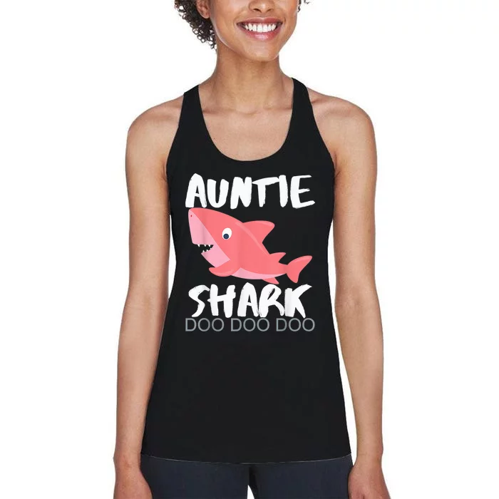 Auntie Shark Shirt Gifts From Niece Nephew Women's Racerback Tank