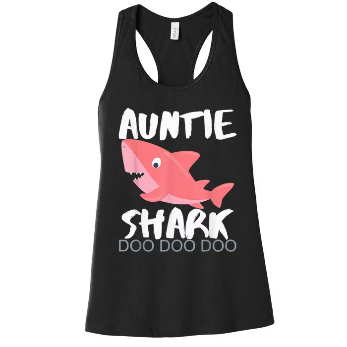 Auntie Shark Shirt Gifts From Niece Nephew Women's Racerback Tank