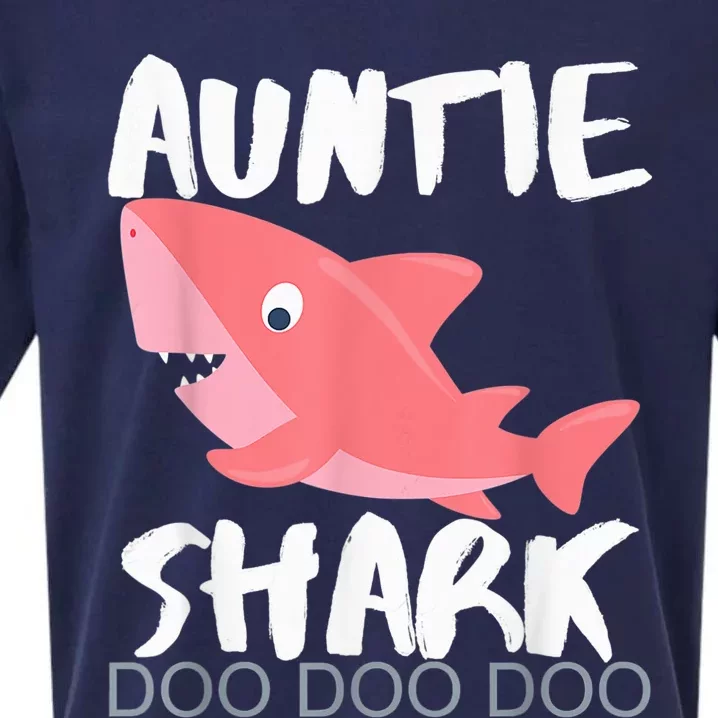 Auntie Shark Shirt Gifts From Niece Nephew Sueded Cloud Jersey T-Shirt