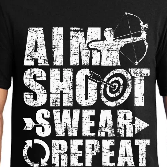 Aim Shoot Swear Repeat Bow Arrow Archery Archer Bowhunter Pajama Set