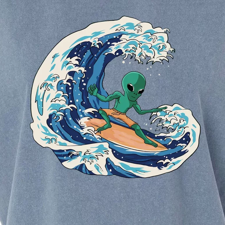 Alien Surfing Summer Surfer Garment-Dyed Women's Muscle Tee