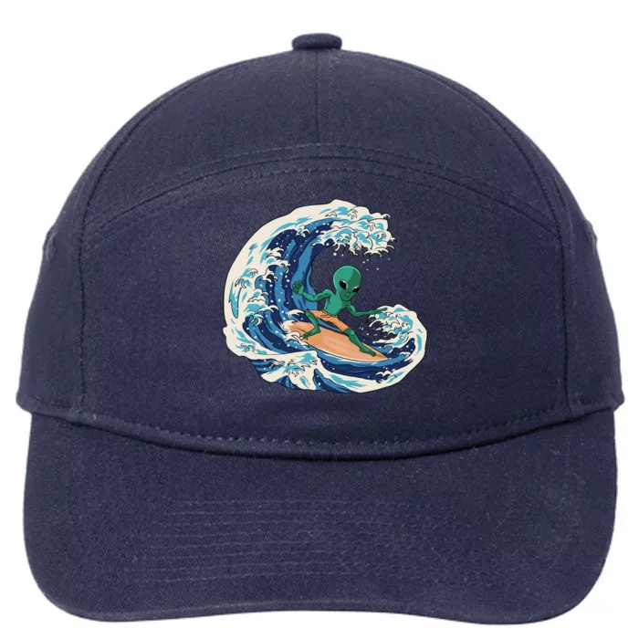 Alien Surfing Summer Surfer 7-Panel Snapback Hat