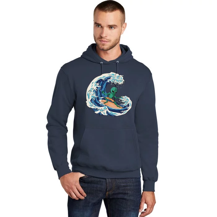 Alien Surfing Summer Surfer Tall Hoodie