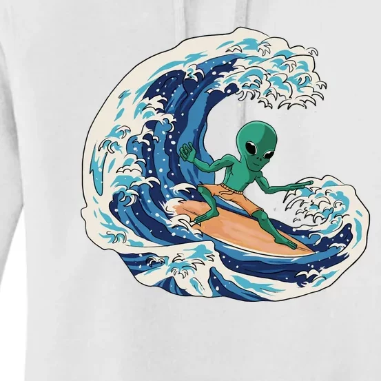 Alien Surfing Summer Surfer Women's Pullover Hoodie