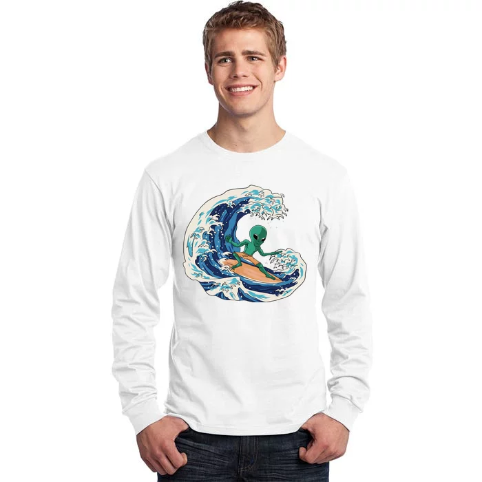 Alien Surfing Summer Surfer Tall Long Sleeve T-Shirt