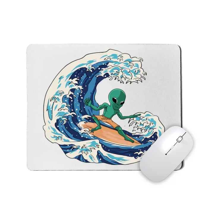 Alien Surfing Summer Surfer Mousepad