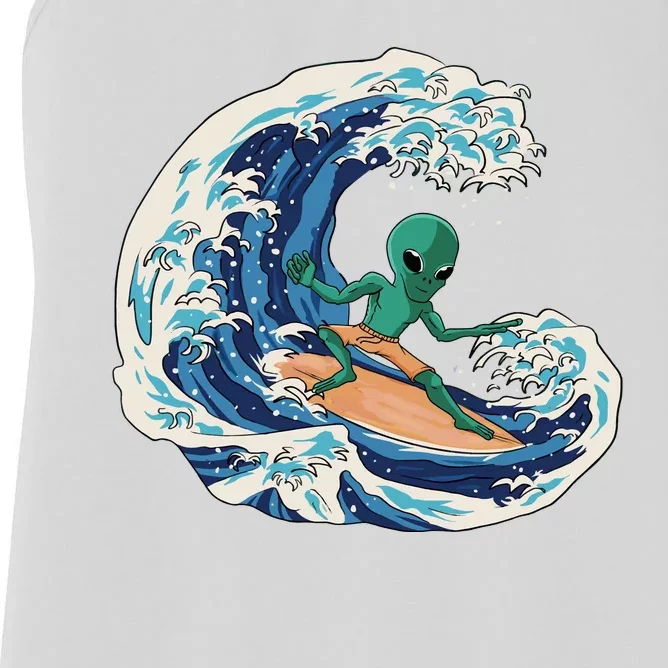 Alien Surfing Summer Surfer Women's Racerback Tank