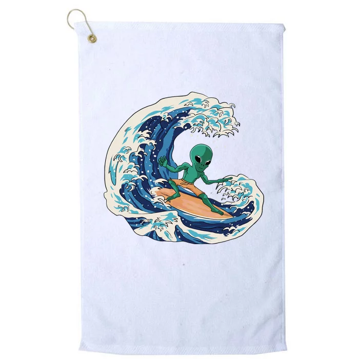 Alien Surfing Summer Surfer Platinum Collection Golf Towel