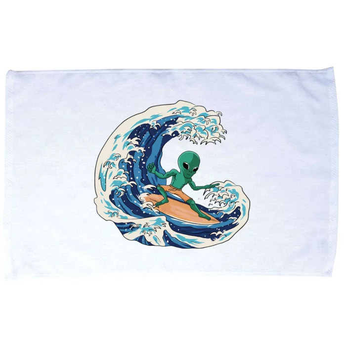 Alien Surfing Summer Surfer Microfiber Hand Towel