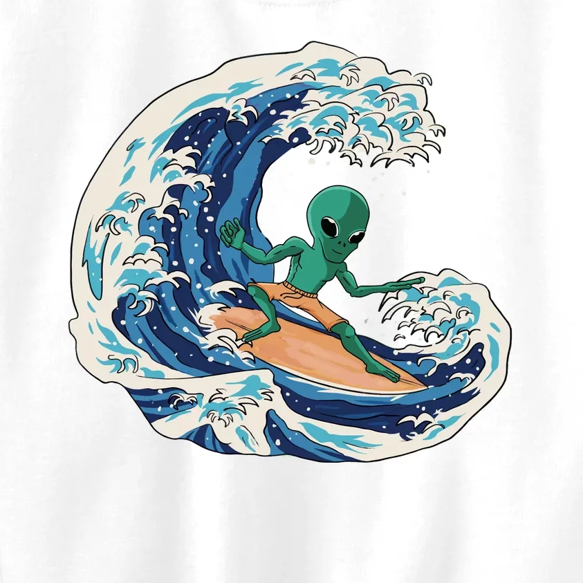 Alien Surfing Summer Surfer Kids Sweatshirt