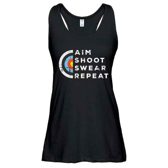 Aim Shoot Swear Repeat Archery Costume Archer Gift Archery Ladies Essential Flowy Tank