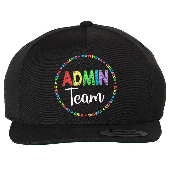 Admin Squad School Assistant Principal Team Administrator Wool Snapback Cap