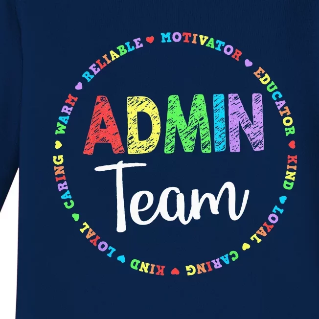 Admin Squad School Assistant Principal Team Administrator Baby Long Sleeve Bodysuit