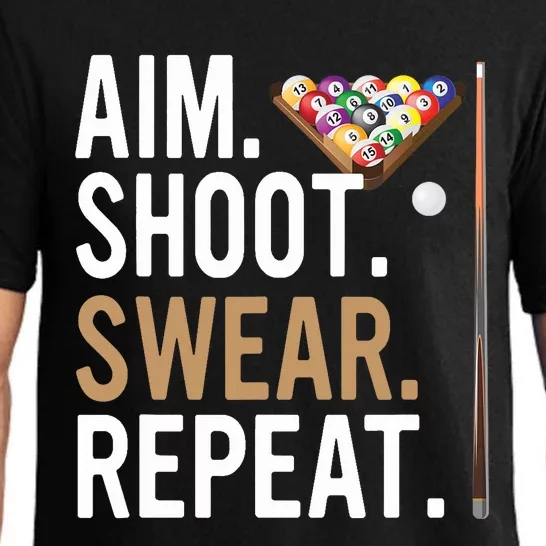 Aim Shoot Swear Repeat - Pool Billiard Pajama Set