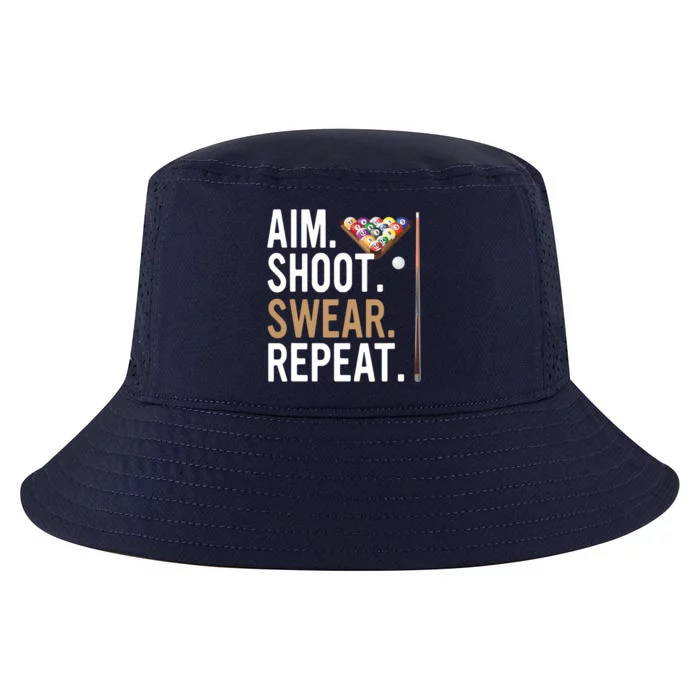 Aim Shoot Swear Repeat - Pool Billiard Cool Comfort Performance Bucket Hat