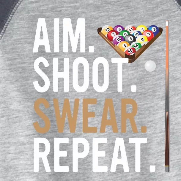 Aim Shoot Swear Repeat - Pool Billiard Toddler Fine Jersey T-Shirt