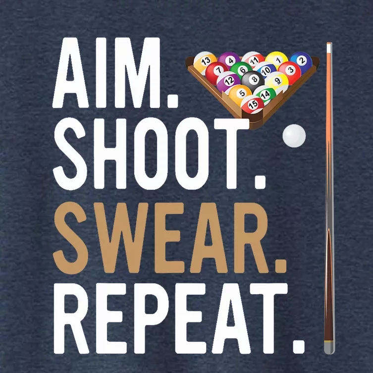 Aim Shoot Swear Repeat - Pool Billiard Women's Crop Top Tee