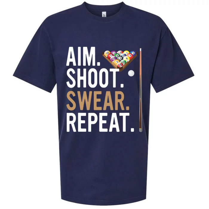 Aim Shoot Swear Repeat - Pool Billiard Sueded Cloud Jersey T-Shirt