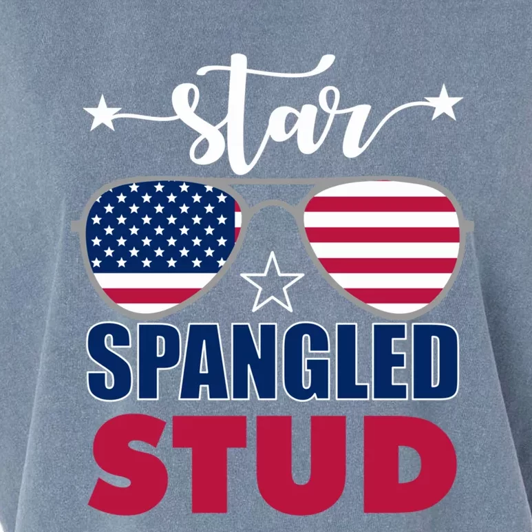 America Star Spangled Stud Graphic Funny Gift Garment-Dyed Women's Muscle Tee