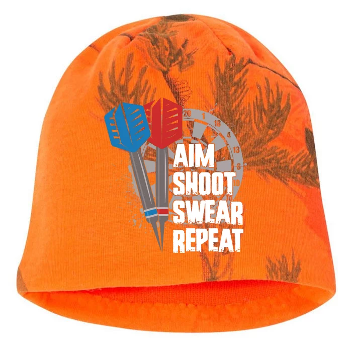 Aim Shoot Swear Repeat Dart Game Kati - Camo Knit Beanie