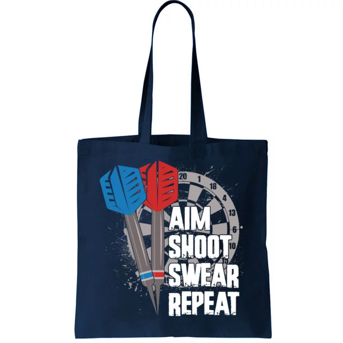 Aim Shoot Swear Repeat Dart Game Tote Bag