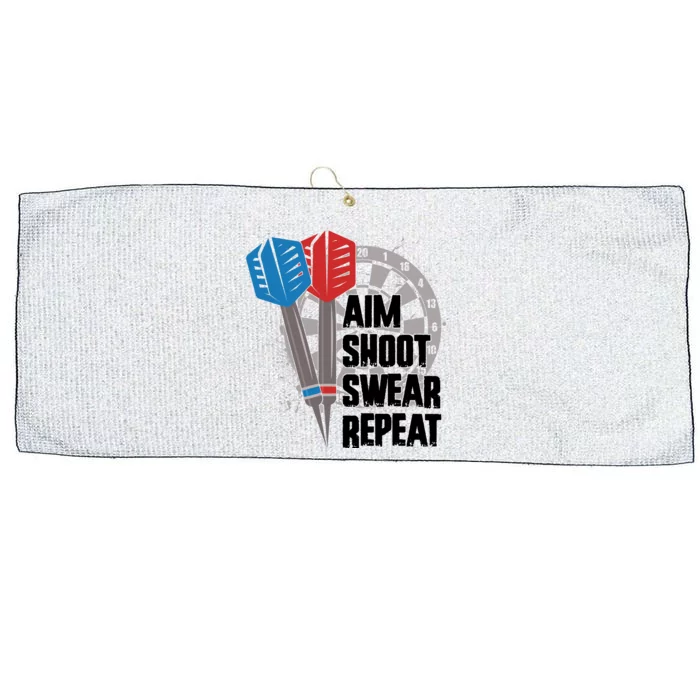 Aim Shoot Swear Repeat Dart Game Large Microfiber Waffle Golf Towel