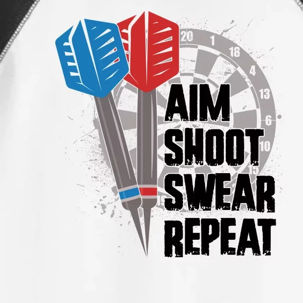 Aim Shoot Swear Repeat Dart Game Toddler Fine Jersey T-Shirt