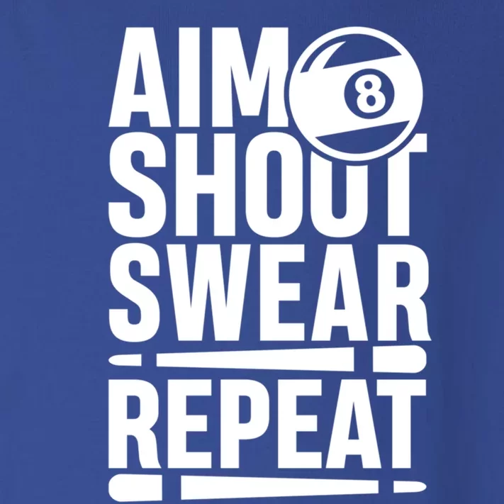 Aim Shoot Swear Repeat 8 Pool Billiard Sport Game Gift Toddler Long Sleeve Shirt