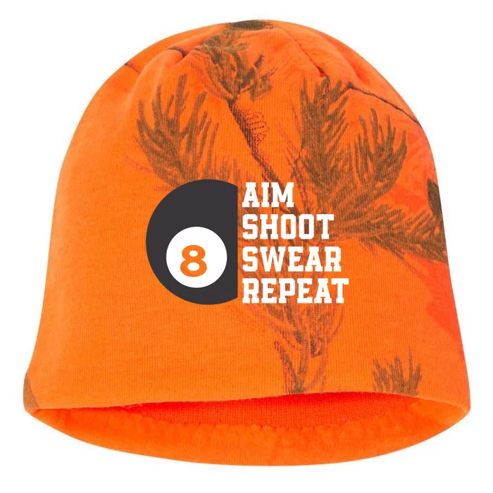 Aim Shoot Swear Repeat Funny Billiard Pool Billiards Snooker Cool Gift Kati - Camo Knit Beanie