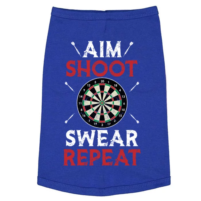 Aim Shoot Swear Repeat Bullseye Dartboard Team Funny Dart Cool Gift Doggie Tank