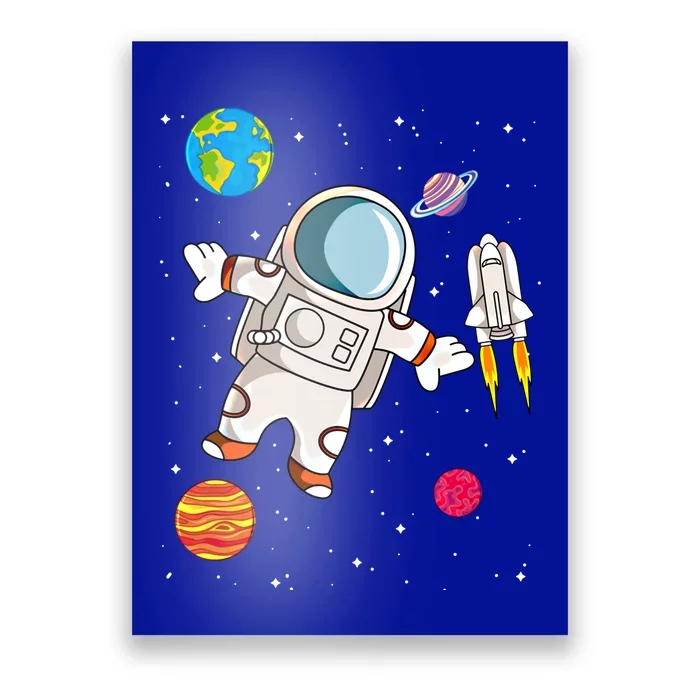 Astronaut Space Science Rocket Ship Gift Poster