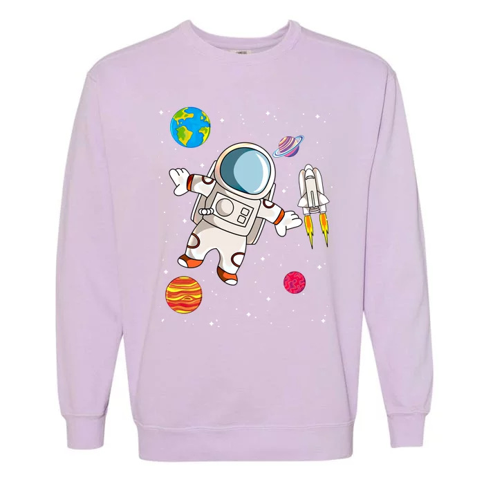 Astronaut Space Science Rocket Ship Gift Garment-Dyed Sweatshirt