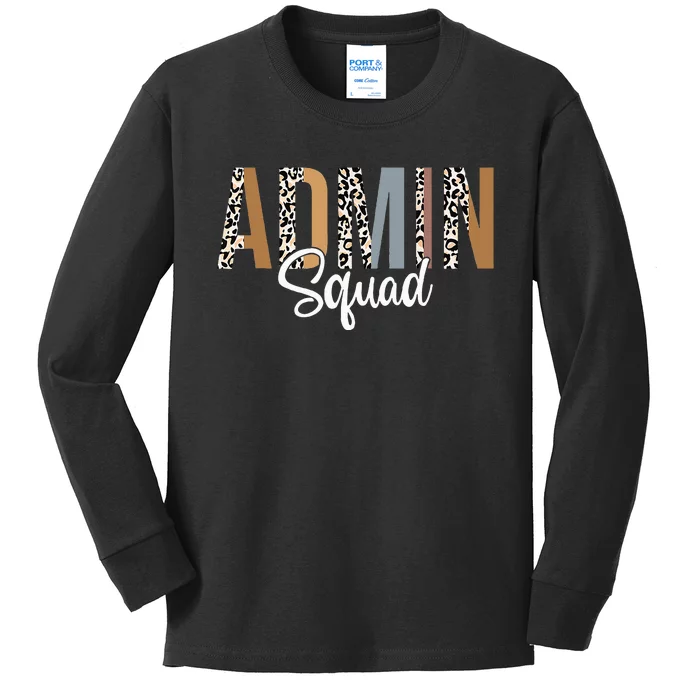 Admin Squad School Admin Assistant Principal Administrator Kids Long Sleeve Shirt