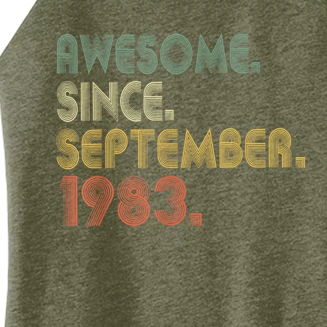 Awesome Since September 1983 40th Birthday Gifts 40 Year Old Women’s Perfect Tri Rocker Tank