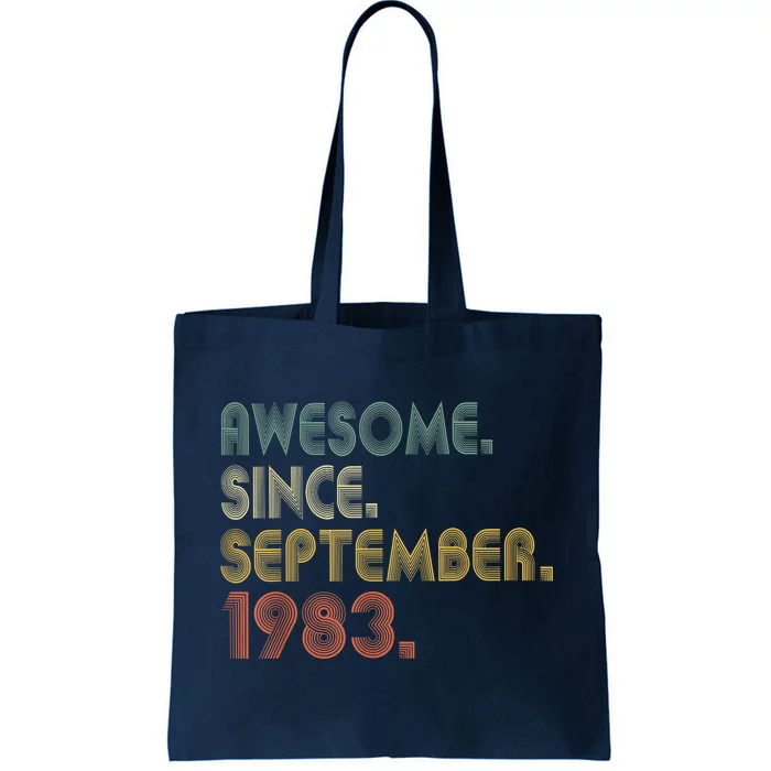 Awesome Since September 1983 40th Birthday Gifts 40 Year Old Tote Bag