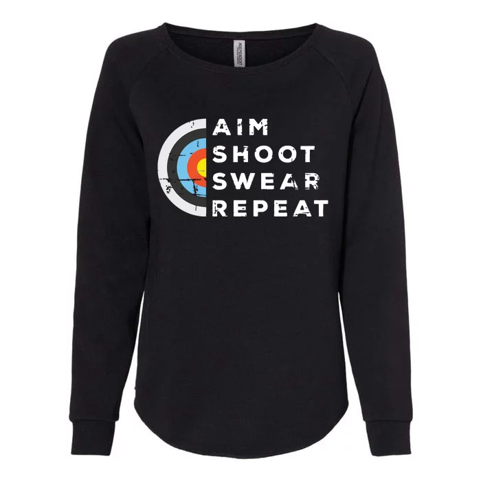 Aim Shoot Swear Repeat Archery Costume Archer Gift Archery Womens California Wash Sweatshirt