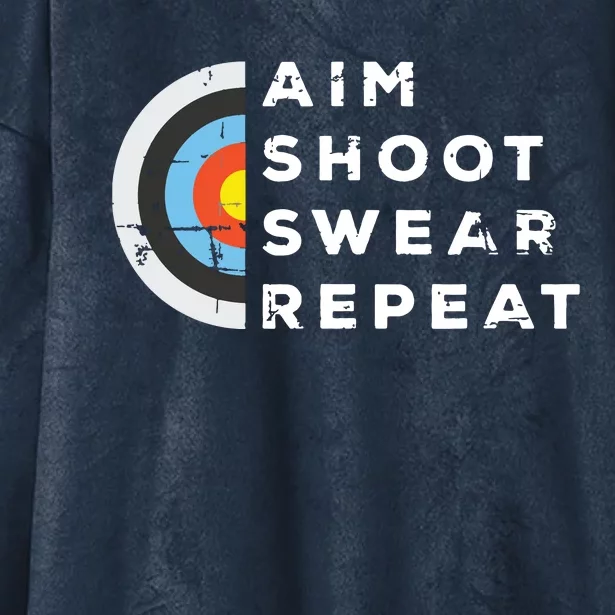 Aim Shoot Swear Repeat Archery Costume Archer Gift Archery Hooded Wearable Blanket